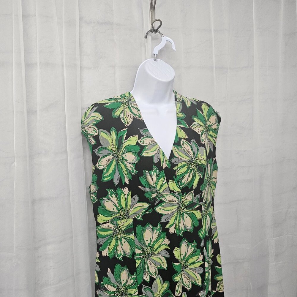 Jones New York Dress Green Midi Floral Boho Retro 16 - Picture 4 of 12